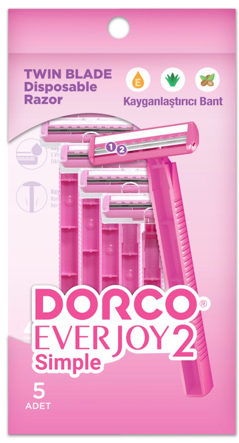 dorco everjoy 2 simple 5li poşet,kadın traş bıçağı